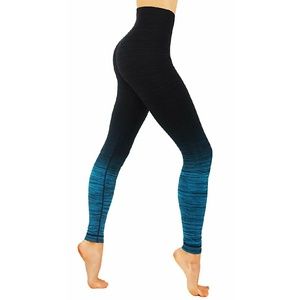 Seamless Ombre leggings workout pants teal pants yoga gym high waist